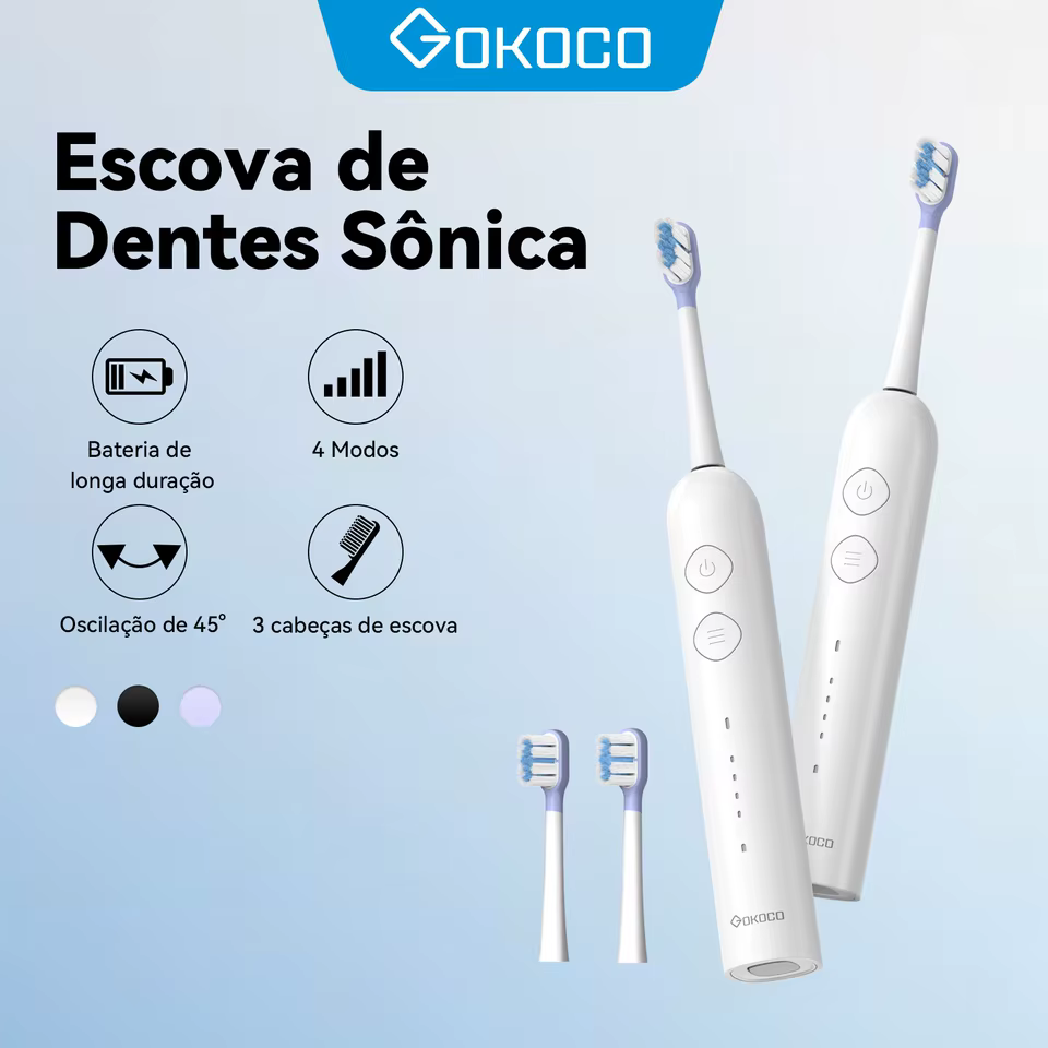 Escova de Dentes Elétrica Sônica GOKOCO