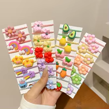 Conjunto 50 Elásticos Cabelo Infantil Frutas Animais Thumbnail 4
