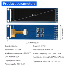 Módulo Display LCD Colorido 2.25" ST7789 Thumbnail 2