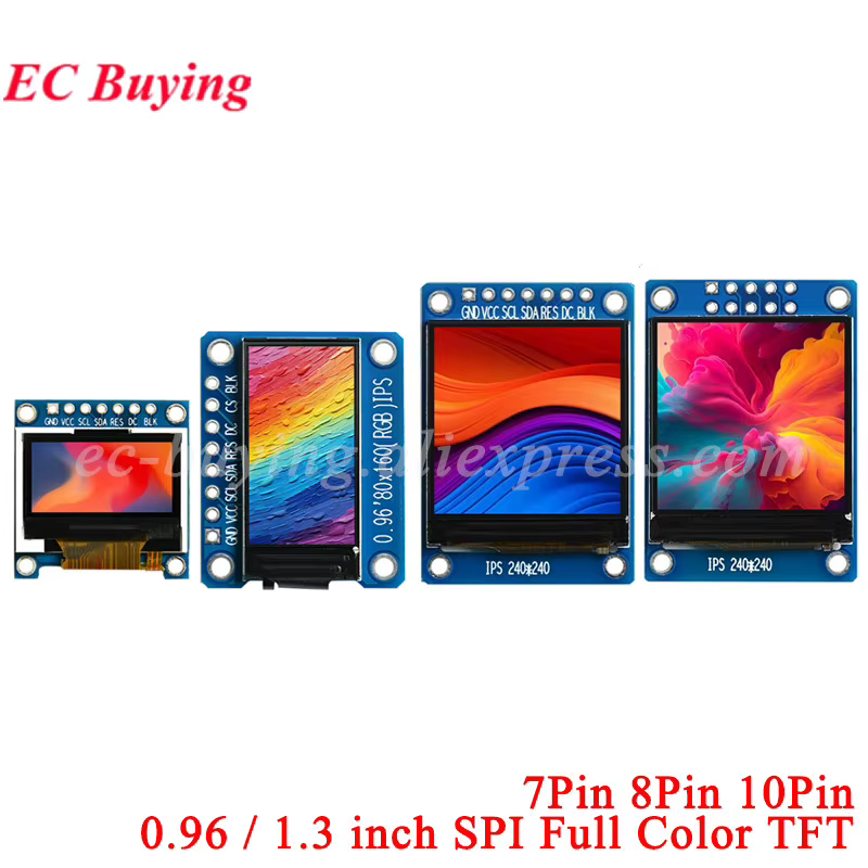 Módulo Display LCD IPS 0.96" 1.3" Arduino