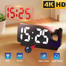 Câmera Relógio HD4K WiFi com Detecção de Movimento Thumbnail 1
