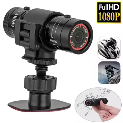 Mini Câmera Esportiva FHD 1080P à Prova d'Água