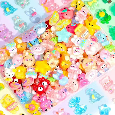 Resina Kawaii Glitter 100 Peças