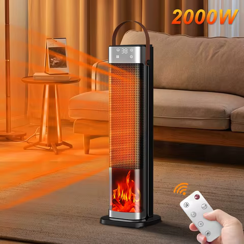 Aquecedor Elétrico Portátil 2000W com Lareira