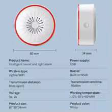 Sirene Inteligente de Segurança Doméstica Tuya WiFi ZigBee Thumbnail 6
