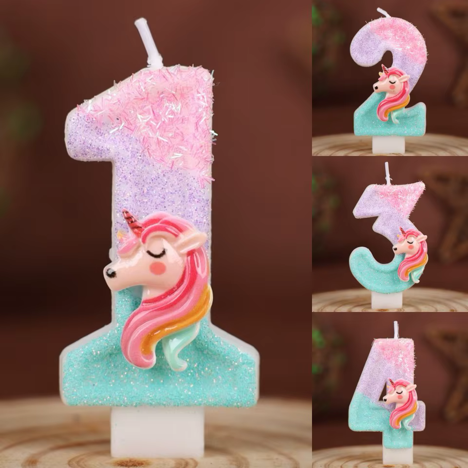 Velas de Números Unicórnio