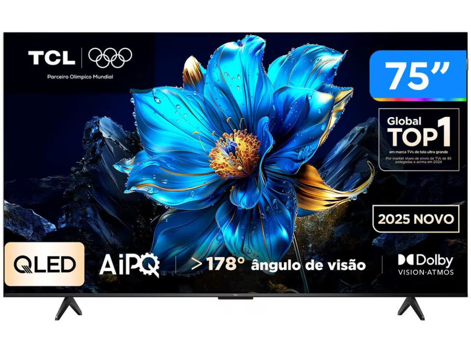 Smart TV TCL 75" 4K QLED Google TV