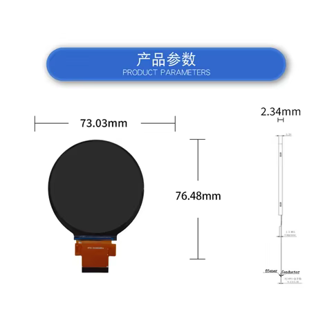 Módulos LCD TFT de 2,8 polegadas com tela redonda IPS e toque, 40PIN, 480*480, interface MIPI