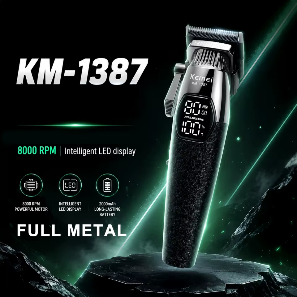 Máquina de Corte de Cabelo Profissional Kemei KM-1387
