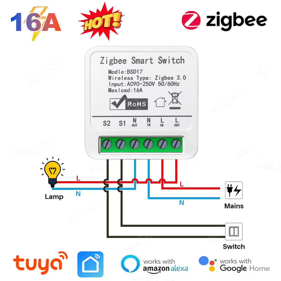 Interruptor Inteligente Zigbee 3.0 16A