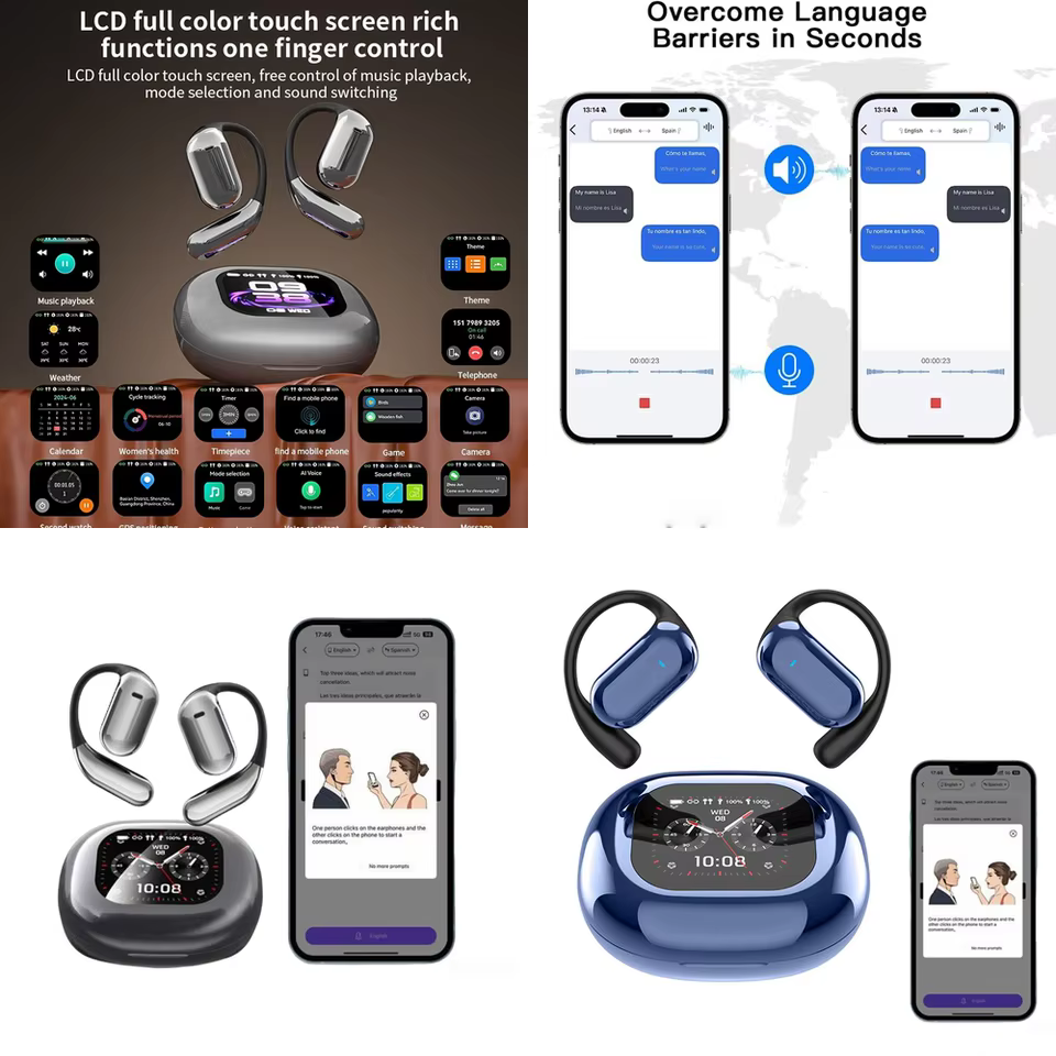 Fones OWS AI Tradução Idiomas