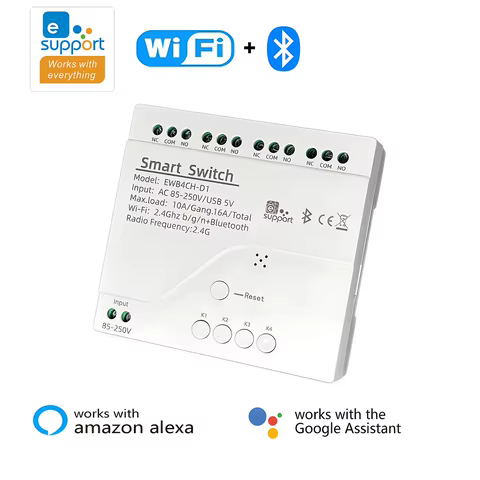 Interruptor Inteligente WiFi 4 Canais EWelink