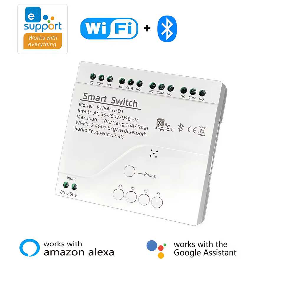 Interruptor Inteligente WiFi 4 Canais EWelink