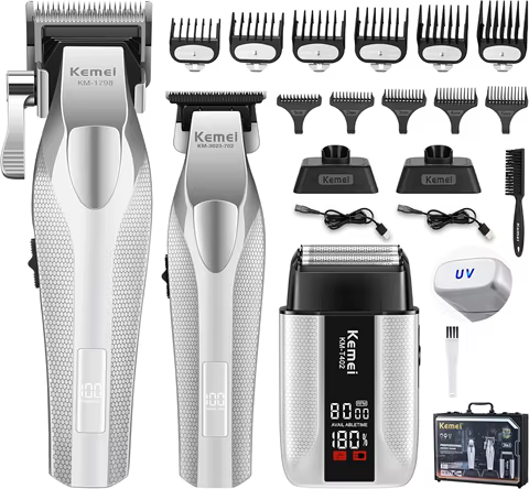 Kit Profissional Kemei Cortador de Cabelo