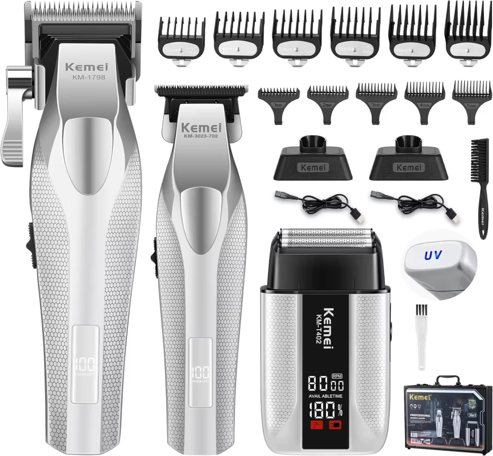 Kit Profissional Kemei Cortador de Cabelo
