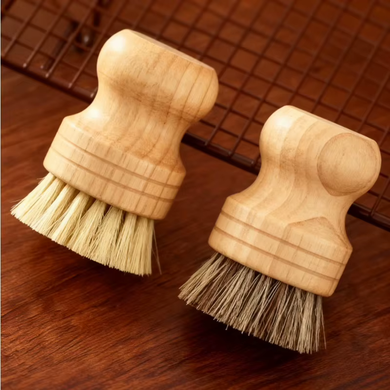 Kit 2 Escovas Cozinha Madeira Sisal Coco