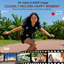 Câmera Digital 5K 80MP Tela Dupla WiFi Thumbnail 4