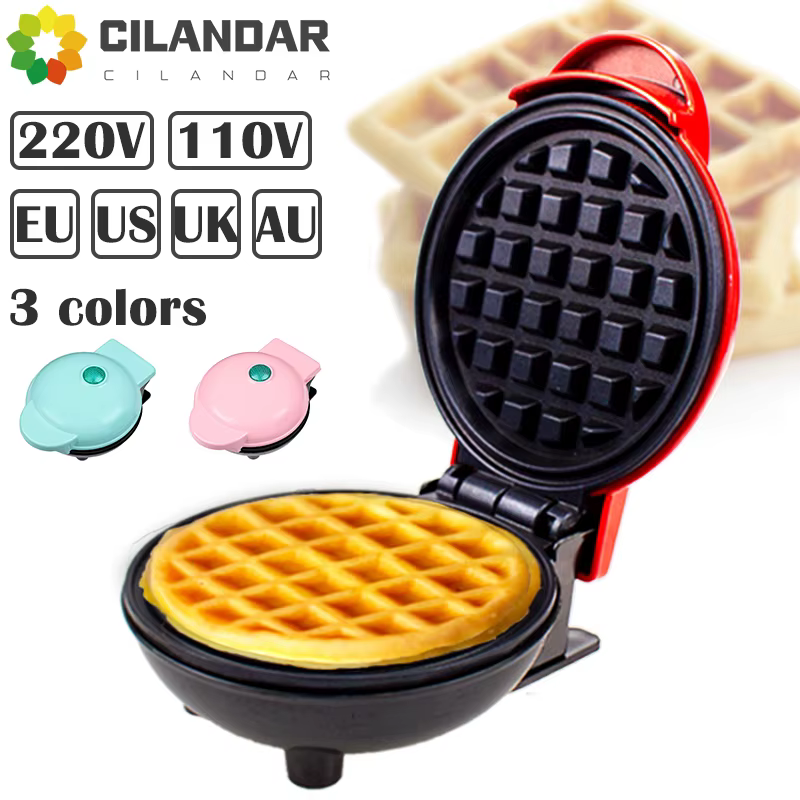 Mini Máquina de Waffles Elétrica 110V/220V