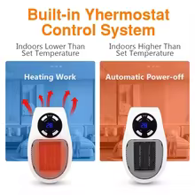 Aquecedor Portátil 500W com Controle Remoto Thumbnail 3