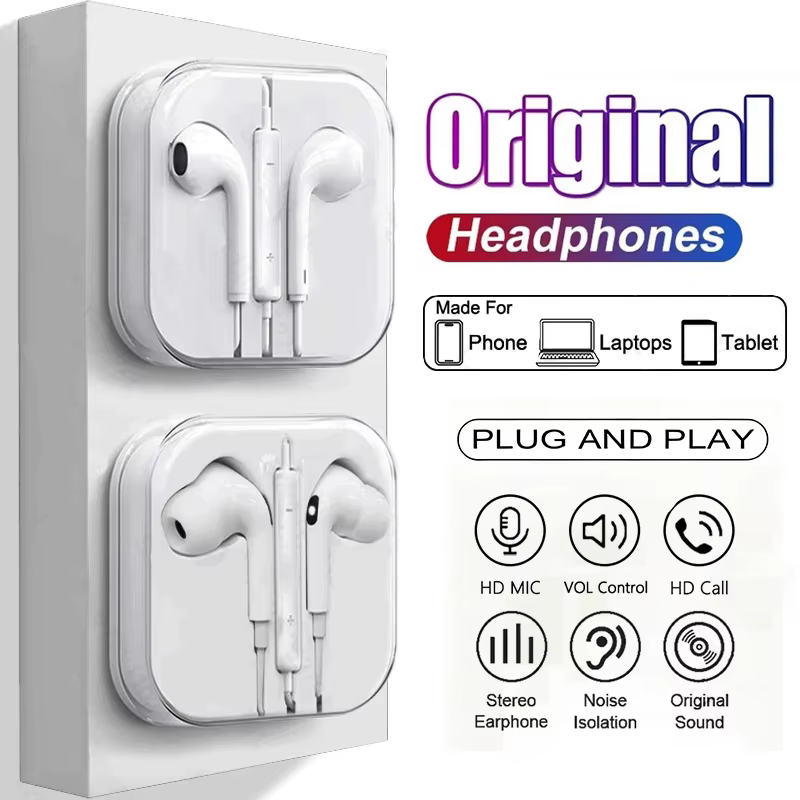 Fones de Ouvido com Fio e Microfone