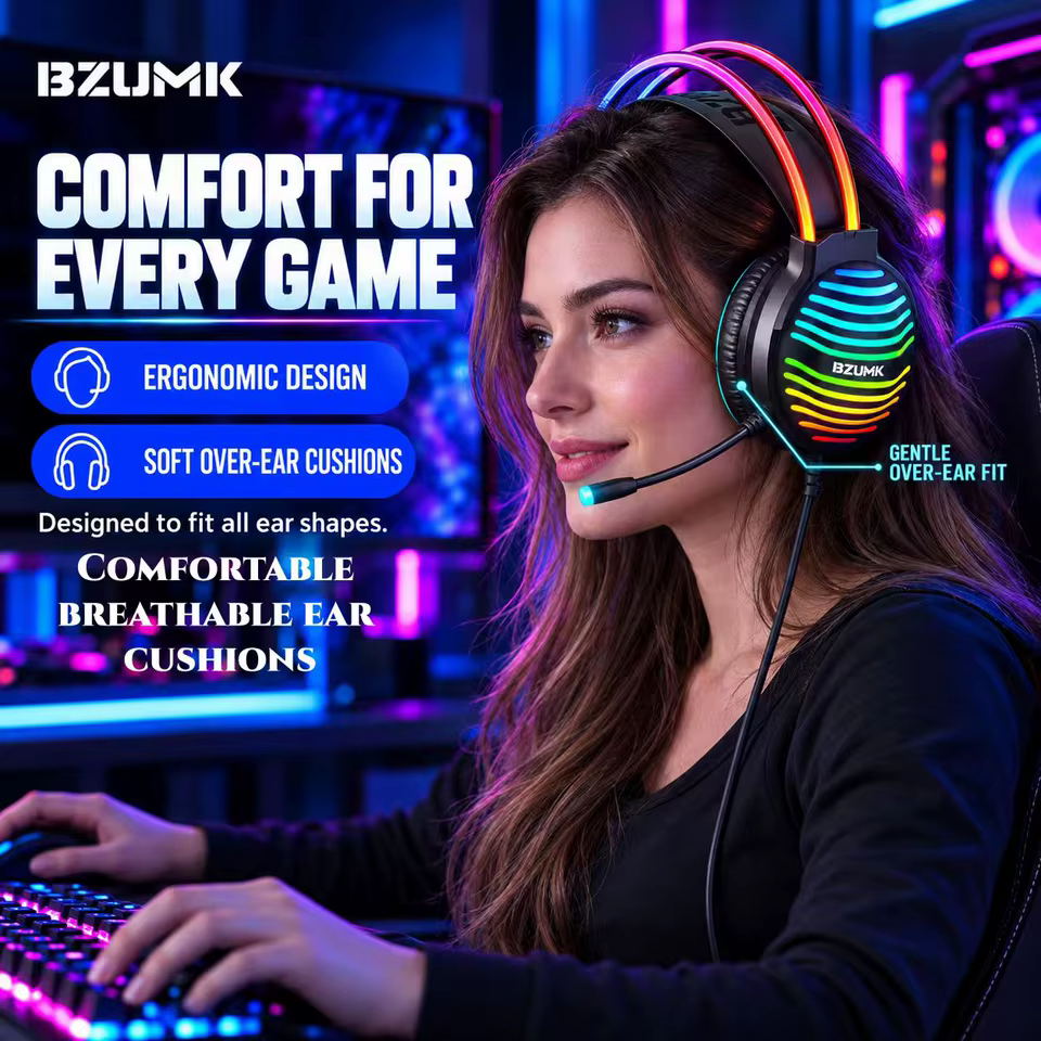 Headset Gamer BZUMK H1 RGB