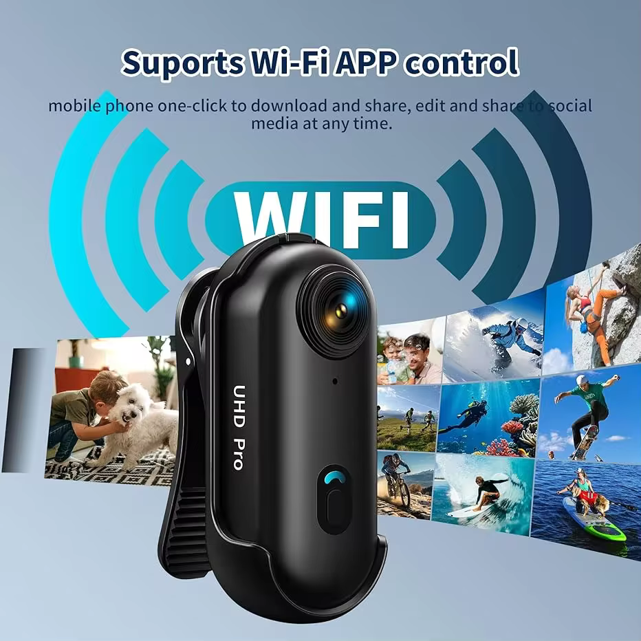 Câmera de Ação Mini 4K Wi-Fi JETO