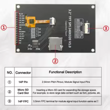 Módulo LCD TFT 3.2" com Toque SPI Thumbnail 2
