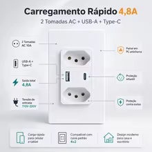 Painel de Tomada Melery 4x2 USB Thumbnail 5