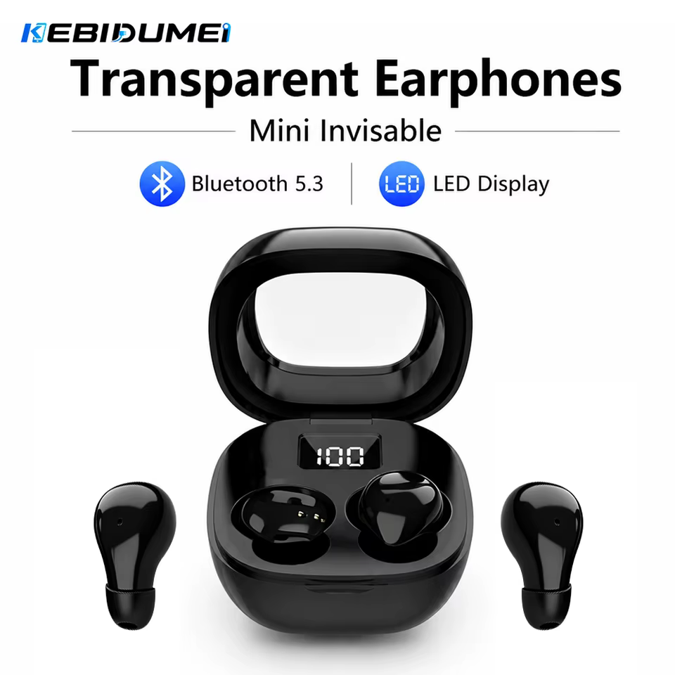Fones Bluetooth 5.3 HiFi Transparentes com LED