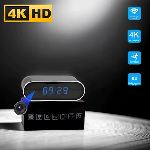 Câmera Mini 4K Relógio Wi-Fi
