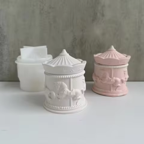 Molde de Silicone para Caixa de Armazenamento Carrossel