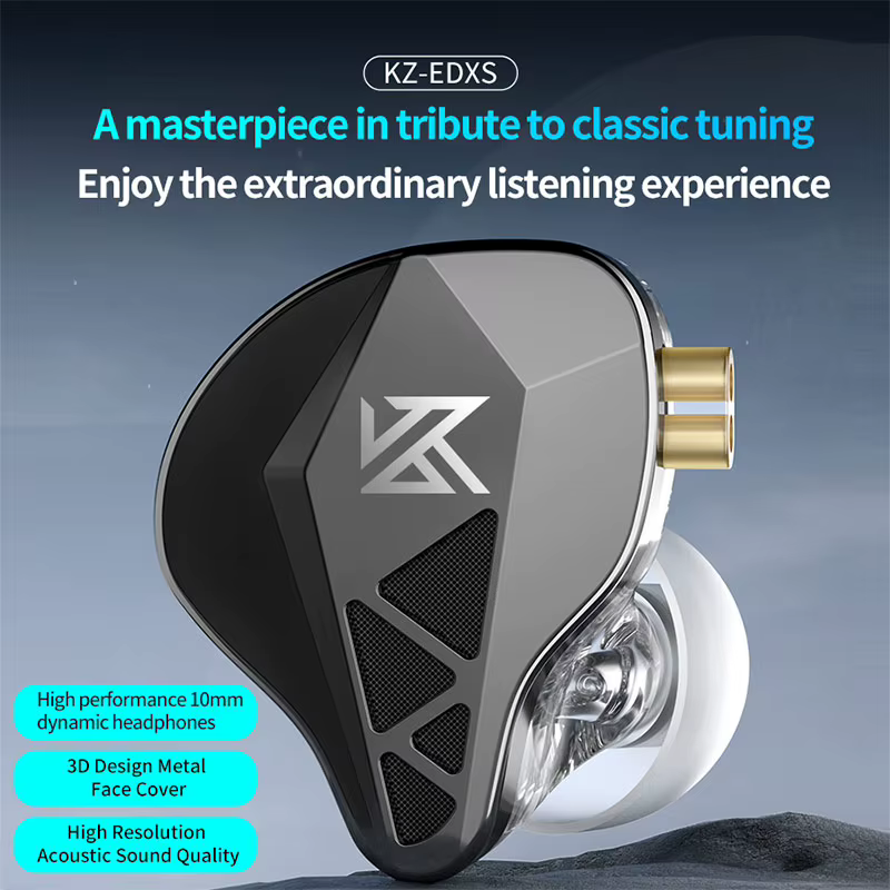 KZ EDXS Fone de Ouvido Dinâmico HiFi