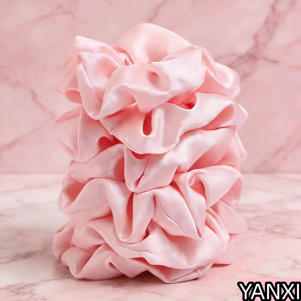 Scrunchies de Cetim Rosa - 1 a 100 Peças