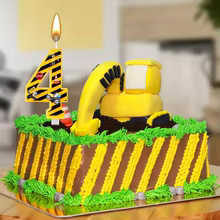 Vela de Aniversário Construção 0-9 Amarelo e Preto Thumbnail 4