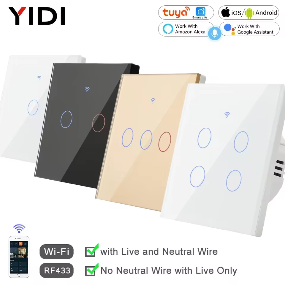 Interruptor Inteligente Wi-Fi 2 Vias RF433
