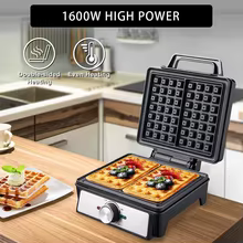 Máquina de Waffles Elétrica 1600W Thumbnail 1