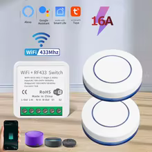 Interruptor Inteligente WiFi Tuya 16A RF433 Thumbnail 1
