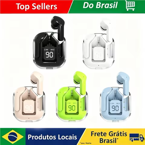 Fones Bluetooth T2 Transparentes com LED