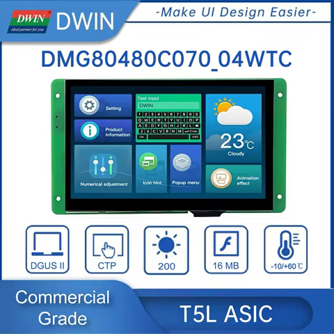 Display LCD Dwin 7" 800x480 Industrial