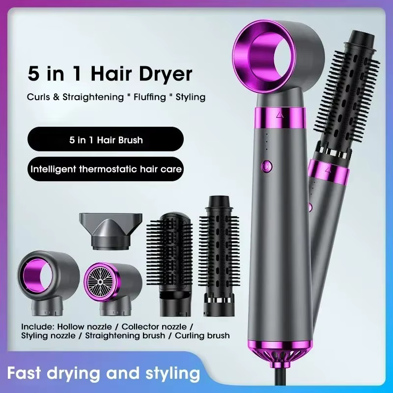 Secador de Cabelo 5 em 1 Íons Negativos