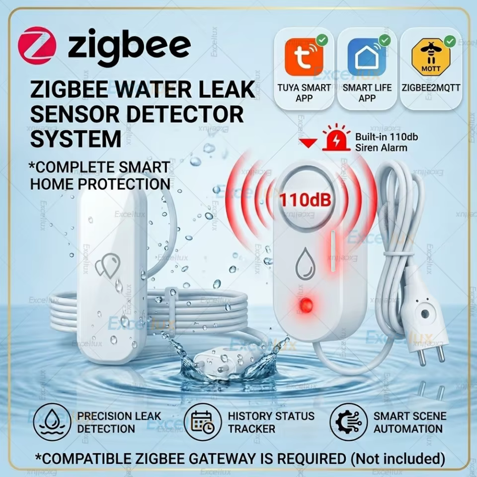 Sensor de Vazamento de Água Zigbee