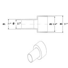 Adaptador de Vácuo 1-1/4" para 2-1/2" Thumbnail 2