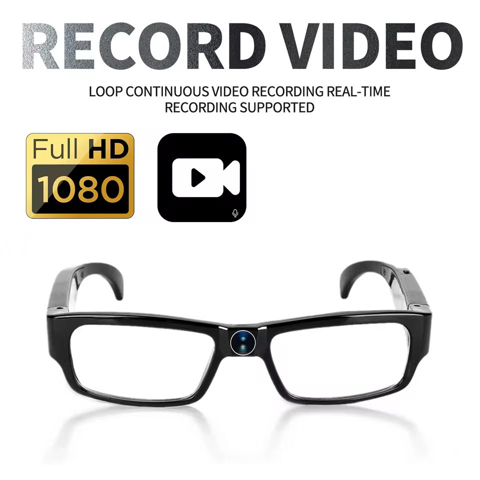 Mini Câmera 1080p Óculos