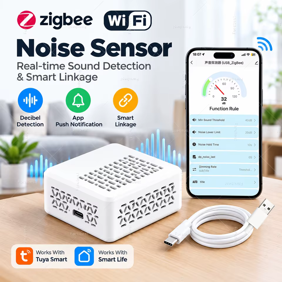 Sensor de Ruído Inteligente Tuya