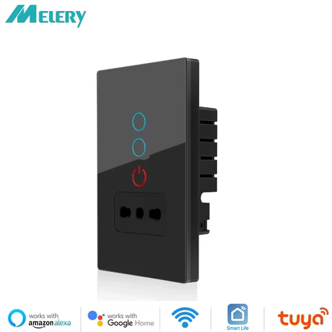 Tomada Inteligente Melery com Vidro e Controle WiFi
