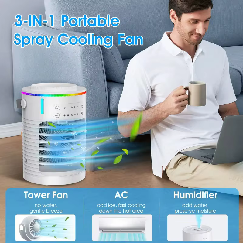 Ventilador Portátil 4 em 1