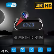Câmera WiFi 4K Relógio com Visão Noturna Thumbnail 1