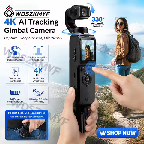 Câmera de Ação 4K com Rastreamento Facial