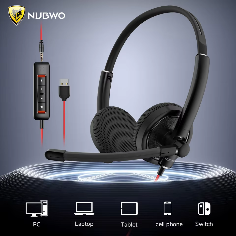 NUBWO HW01 Fones USB Cancelamento de Ruído
